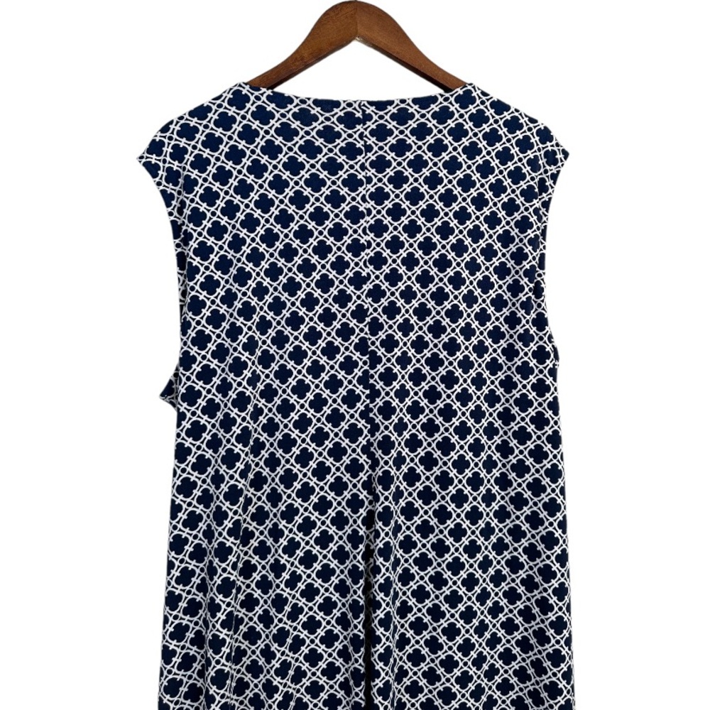 Charter Club Blue White Faux Wrap Dress Size 3X - Picture 5 of 7